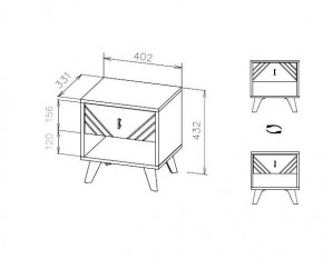 БАЙКАЛ Тумба прикроватная (Графит/Дуб золотой) в Шадринске - shadrinsk.mebel24.online | фото 3