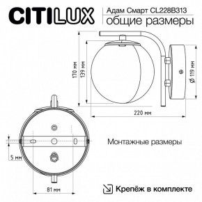 Бра Citilux Адам Смарт CL228B313 в Шадринске - shadrinsk.mebel24.online | фото 8