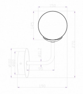 Бра Maytoni Erich MOD221-WL-01-G в Шадринске - shadrinsk.mebel24.online | фото 2