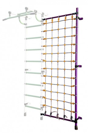 Дополнительная стойка к пристенному ДСК с сеткой для лазания, цв. фиолетовый в Шадринске - shadrinsk.mebel24.online | фото