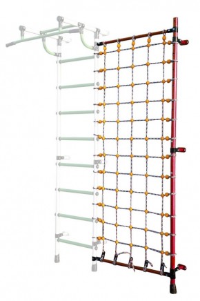 Дополнительная стойка к пристенному ДСК с сеткой для лазания, цв. красный в Шадринске - shadrinsk.mebel24.online | фото