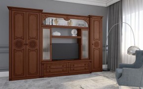 Гостиная Джулия 3.4 (Итальянский орех/Груша с платиной черной) в Шадринске - shadrinsk.mebel24.online | фото
