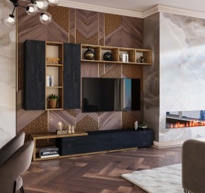 ХЛОЯ Гостиная (Дуб Вотан/Обсидиан) модульная в Шадринске - shadrinsk.mebel24.online | фото 11