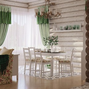 Комлект Вествик обеденный стол и четыре стула, массив сосны, цвет белый в Шадринске - shadrinsk.mebel24.online | фото