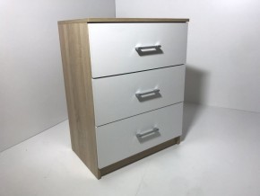 Комод 3 ящика (дуб сонома/белый) в Шадринске - shadrinsk.mebel24.online | фото