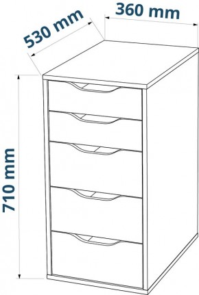 Комод Ингар белый с пятью выдвижными ящиками в Шадринске - shadrinsk.mebel24.online | фото 3