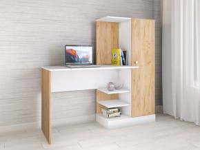 Компьютерный стол Квартет-6 Дуб крафт золотой/Белый в Шадринске - shadrinsk.mebel24.online | фото