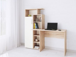 Компьютерный Стол Квартет-7 Дуб сонома/Белый в Шадринске - shadrinsk.mebel24.online | фото