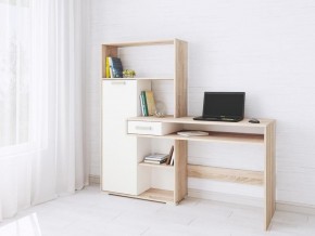 Компьютерный стол Квартет-8 дуб сонома/белый в Шадринске - shadrinsk.mebel24.online | фото