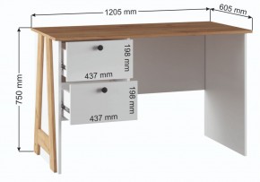 Компьютерный стол Теодора белый / крафт золотой в Шадринске - shadrinsk.mebel24.online | фото 3