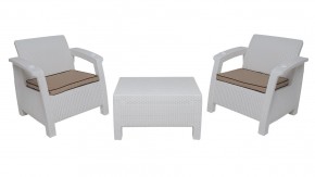 Комплект на балкон Yalta Premium Balcony Set (Ялта) белый (+подушки под спину) в Шадринске - shadrinsk.mebel24.online | фото