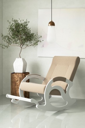 Кресло-качалка Тироль 12-Т-П (ткань/белые) ПЕСОК в Шадринске - shadrinsk.mebel24.online | фото 1