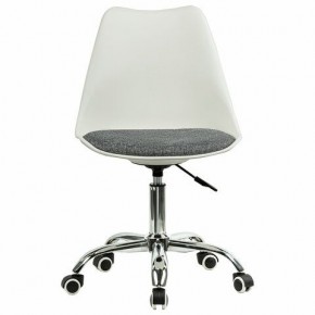 Кресло стул BRABIX "Eames MG-310 CH", хром, пластик белый, ткань серая, 532924 в Шадринске - shadrinsk.mebel24.online | фото 1