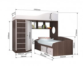 Кровать-чердак Кадет 2 с металлической лестницей в Шадринске - shadrinsk.mebel24.online | фото 2