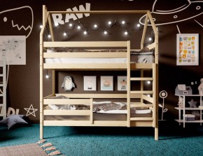 Кровать-домик двухъярусная 80*160 без покраски в Шадринске - shadrinsk.mebel24.online | фото 2