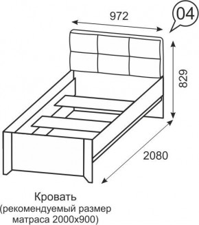 Кровать одинарная 900 Твист 04 в Шадринске - shadrinsk.mebel24.online | фото 2