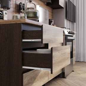 Кухня Энигма 1.6 м (венге/дуб каньон) в Шадринске - shadrinsk.mebel24.online | фото 2