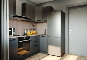 Кухня угловая Антрацит 2200х1000 (Стол. 38мм) в Шадринске - shadrinsk.mebel24.online | фото 1
