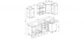 Кухня угловая Антрацит 2200х1000 (Стол. 38мм) в Шадринске - shadrinsk.mebel24.online | фото 2