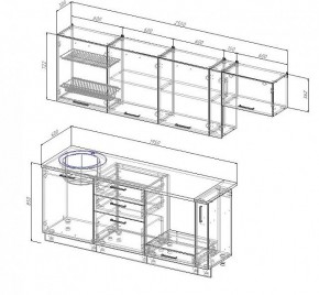 Кухонный гарнитур Антрацит 2550 (Стол. 38мм) в Шадринске - shadrinsk.mebel24.online | фото 3