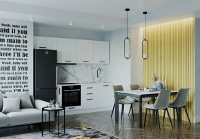 Кухонный гарнитур Белый Глянец 2550 (Стол. 26мм) в Шадринске - shadrinsk.mebel24.online | фото 1