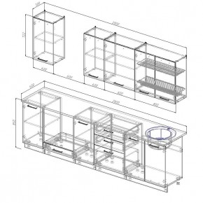 Кухонный гарнитур Бланка 2800 (Стол. 26мм) в Шадринске - shadrinsk.mebel24.online | фото 2