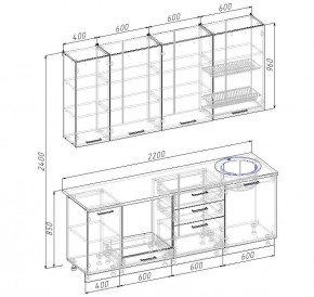 Кухонный гарнитур Дели 2200 (Стол. 38мм) в Шадринске - shadrinsk.mebel24.online | фото 2