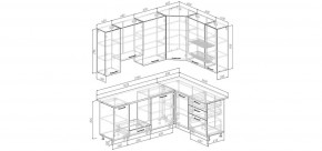 Кухонный гарнитур Меренга 2200*1600 h950 (Стол. 26мм) в Шадринске - shadrinsk.mebel24.online | фото 2