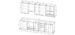 Кухонный гарнитур Санторини 3000 h950 (Стол. 38мм) в Шадринске - shadrinsk.mebel24.online | фото 2