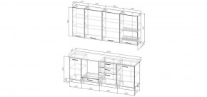 Кухонный гарнитур Смоки 2200 h950 (Стол. 38 мм) в Шадринске - shadrinsk.mebel24.online | фото 2