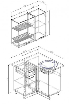 Кухонный гарнитур угловой Лада 1000х1000 (Стол. 38мм) в Шадринске - shadrinsk.mebel24.online | фото 2