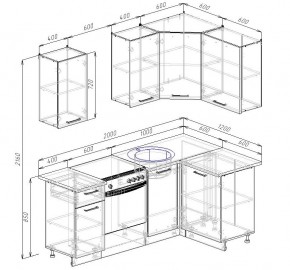 Кухонный гарнитур угловой Латте 2000х1200 (Стол. 26мм) в Шадринске - shadrinsk.mebel24.online | фото 2