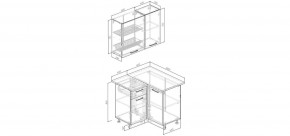 Кухонный гарнитур угловой Смоки 1000*1000 (Стол. 26мм) в Шадринске - shadrinsk.mebel24.online | фото 2