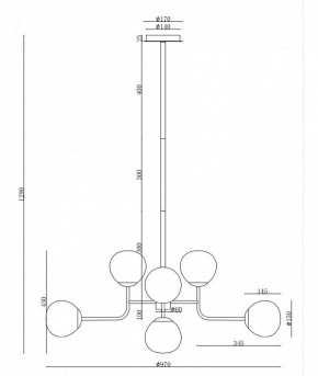 Люстра на штанге Maytoni Erich MOD221-PL-08-G в Шадринске - shadrinsk.mebel24.online | фото 6