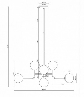 Люстра на штанге Maytoni Erich MOD221-PL-08-N в Шадринске - shadrinsk.mebel24.online | фото 3