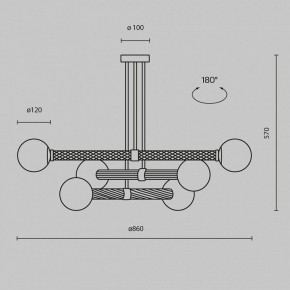 Люстра на штанге Maytoni Teatro MOD287PL-06BS в Шадринске - shadrinsk.mebel24.online | фото 3