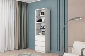 МС "Хилтон" Стеллаж (Белый текстурный) в Шадринске - shadrinsk.mebel24.online | фото