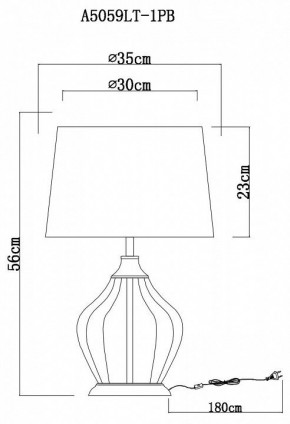 Настольная лампа декоративная Arte Lamp Baymont A5059LT-1PB в Шадринске - shadrinsk.mebel24.online | фото 3