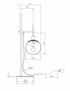 Настольная лампа декоративная Maytoni Erich MOD221-TL-01-N в Шадринске - shadrinsk.mebel24.online | фото 3