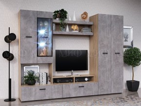 Нэнси New Центральная секция (ЛДСП) Бетон светлый/Сонома в Шадринске - shadrinsk.mebel24.online | фото 2