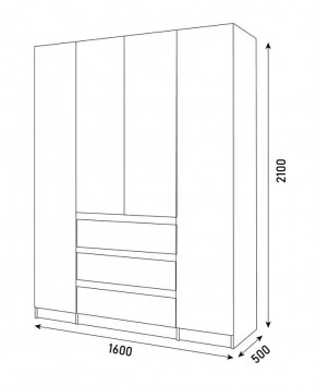 ПАРУС Шкаф 4-х ств. 1600 в Шадринске - shadrinsk.mebel24.online | фото 3