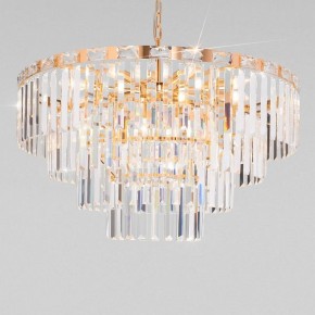 Подвесная люстра Eurosvet Elegante 10130/10 золото/прозрачный хрусталь Strotskis в Шадринске - shadrinsk.mebel24.online | фото