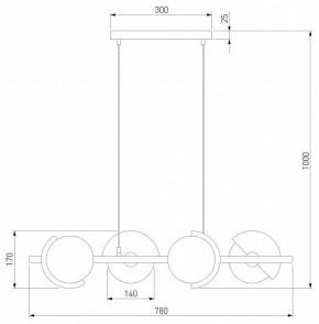 Подвесная люстра Eurosvet Moity 70149/4 черный/латунь в Шадринске - shadrinsk.mebel24.online | фото 4