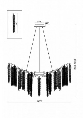 Подвесная люстра Freya Mineral FR1010PL-10G в Шадринске - shadrinsk.mebel24.online | фото 2