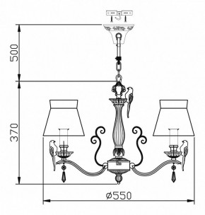 Подвесная люстра Maytoni Bird ARM013-03-W в Шадринске - shadrinsk.mebel24.online | фото 6