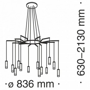 Подвесная люстра Maytoni Davida MOD035PL-12B в Шадринске - shadrinsk.mebel24.online | фото 6