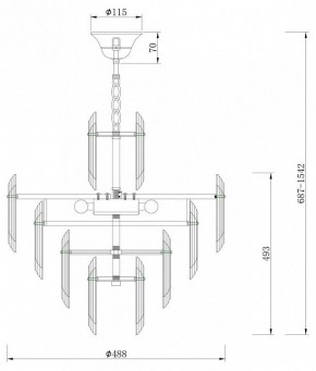 Подвесная люстра Maytoni Flare DIA200PL-06G в Шадринске - shadrinsk.mebel24.online | фото 7