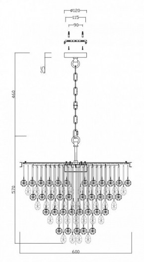 Подвесная люстра Maytoni Linn MOD091PL-07CH в Шадринске - shadrinsk.mebel24.online | фото 4