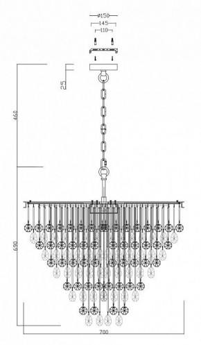 Подвесная люстра Maytoni Linn MOD091PL-09CH в Шадринске - shadrinsk.mebel24.online | фото 3