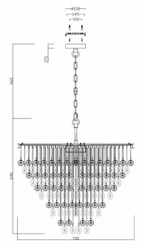 Подвесная люстра Maytoni Linn MOD091PL-09G в Шадринске - shadrinsk.mebel24.online | фото 4